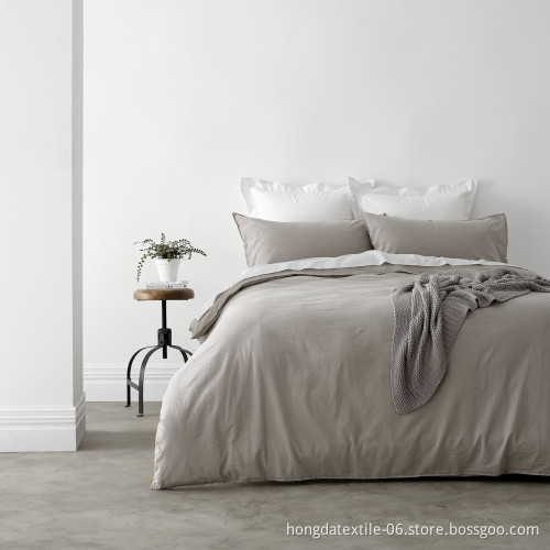 Cotton 300TC Vintage Stoned Washed Duvet Cover and Sheet Set for Adults